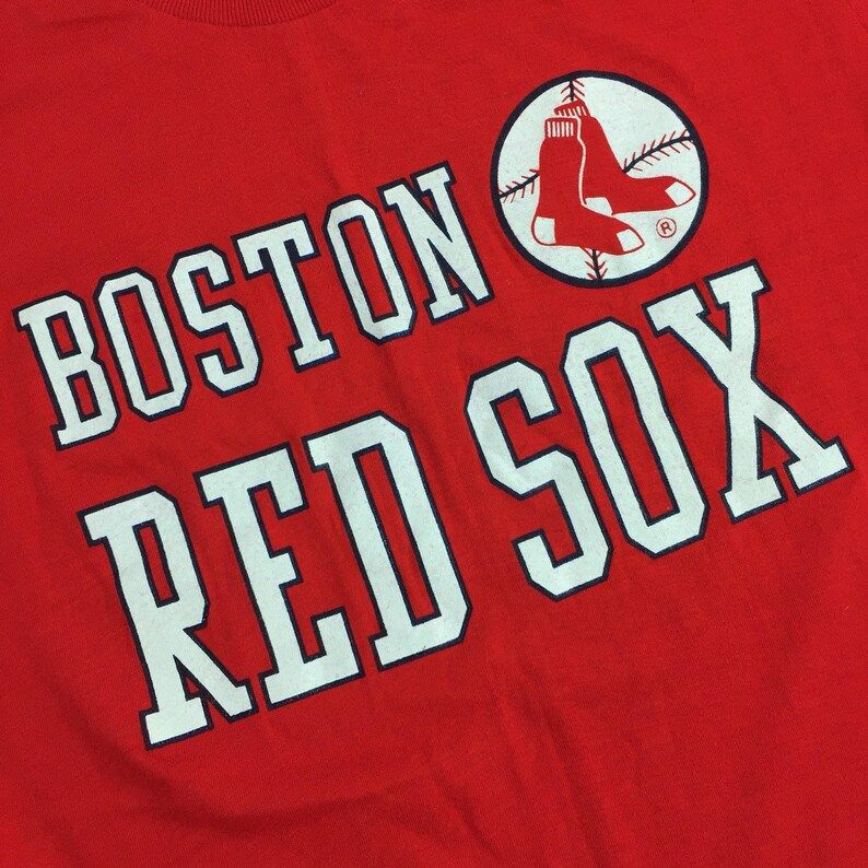Vintage 80S Champion Mlb Boston Red Sox Red Single Stitch Baseball Graphic Tee T Shirt