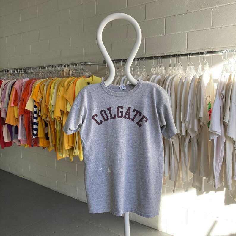 Vintage 80S Champion Paint Stained Colgate University T Shirt