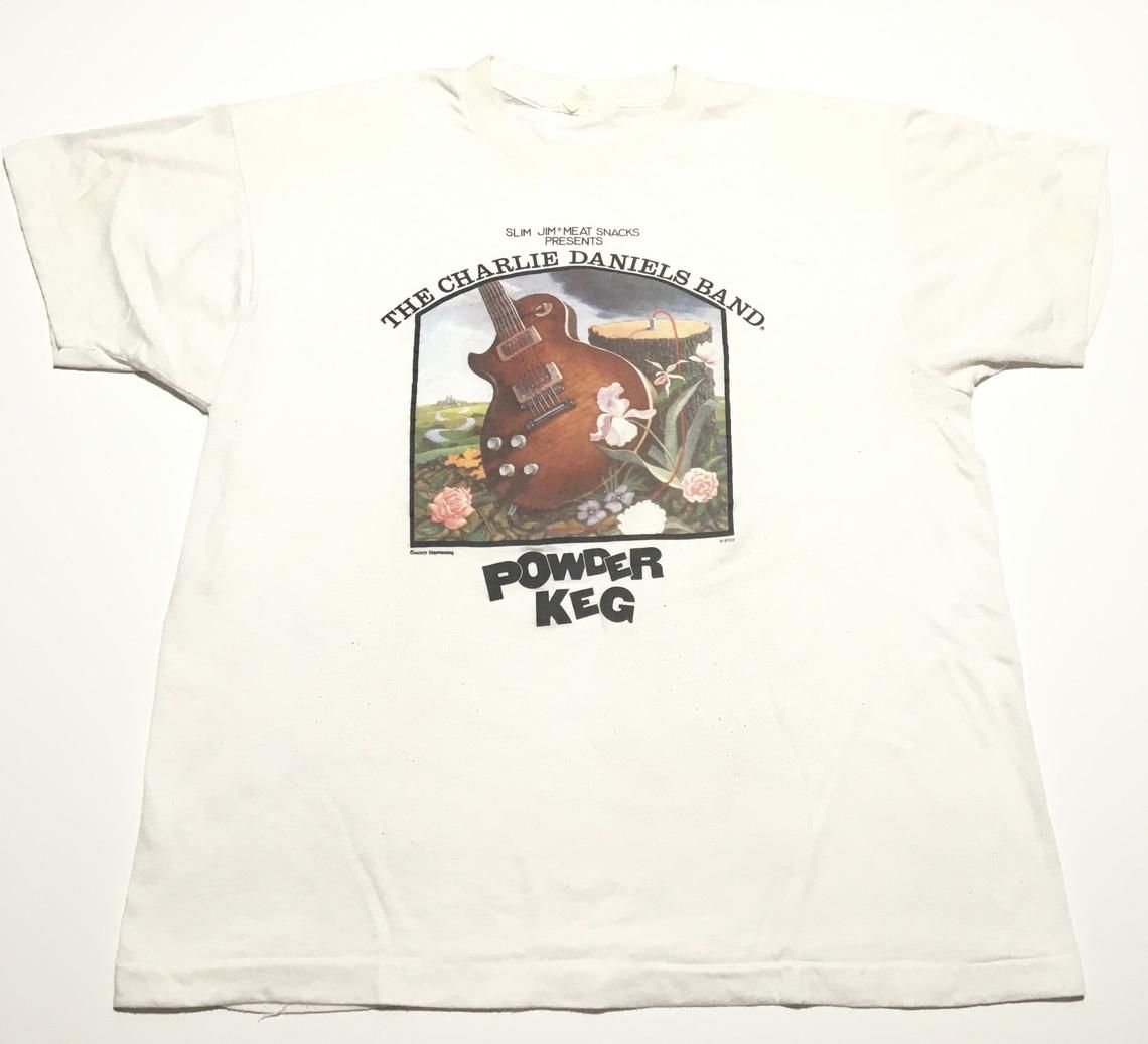 Vintage 80s Charlie Daniels Band Powder Keg Country Music Tour shirt