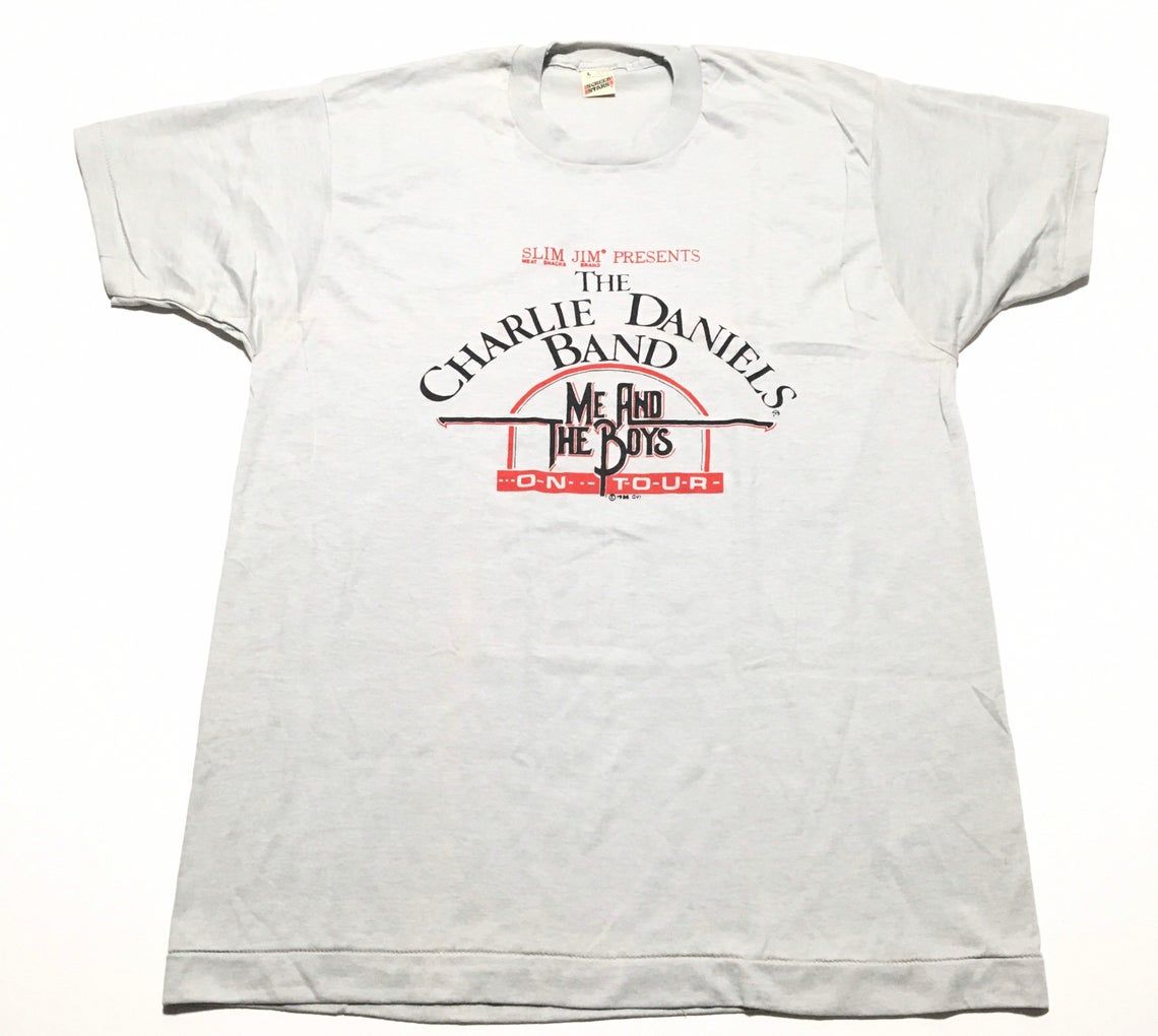 Vintage 80s Charlie Daniels Me And The Boys Tour Screen Stars shirt