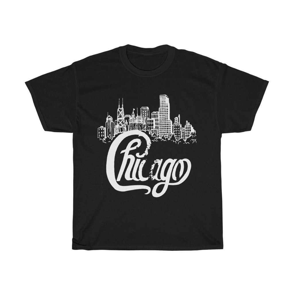 Vintage 80S Chicago Band Tee Concert Tour Skyline Tee 211216