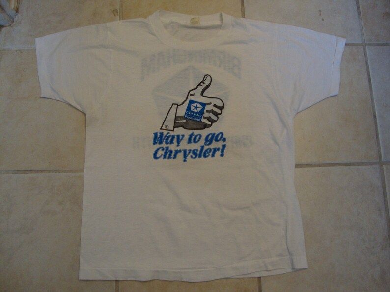 Vintage 80S Chrysler Plymouth Automobiles Birmingham Souvenir Paper Thin T Shirt