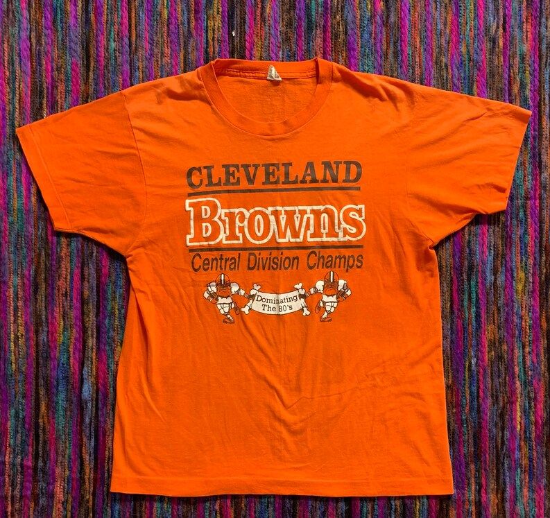 Vintage 80S Cleveland Browns Single Stitch T Shirt Screenstars Arge Dawg Pound