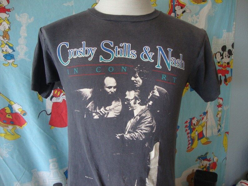 Vintage 80S Crosby Stills Nash 1984 Concert Tour T Shirt