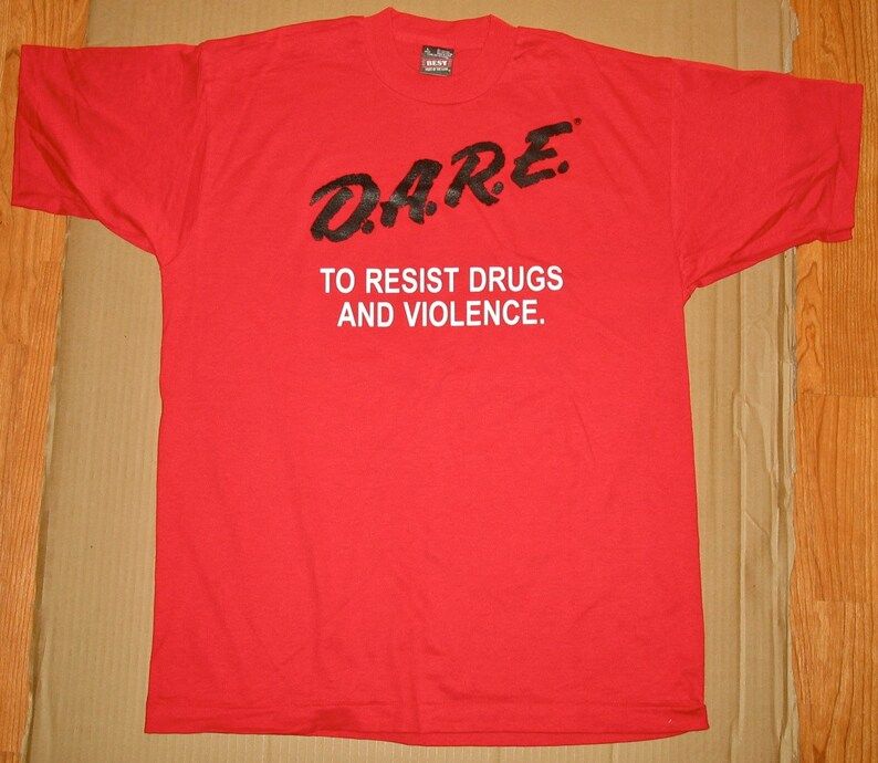 Vintage 80S Dare T Shirt Classic Red L Fruit Of The Loom Ftl Dare