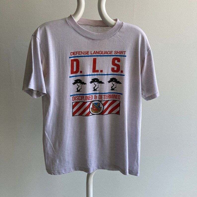 Vintage 80S Defense Language T Shirt With Pit Stains Very Weird