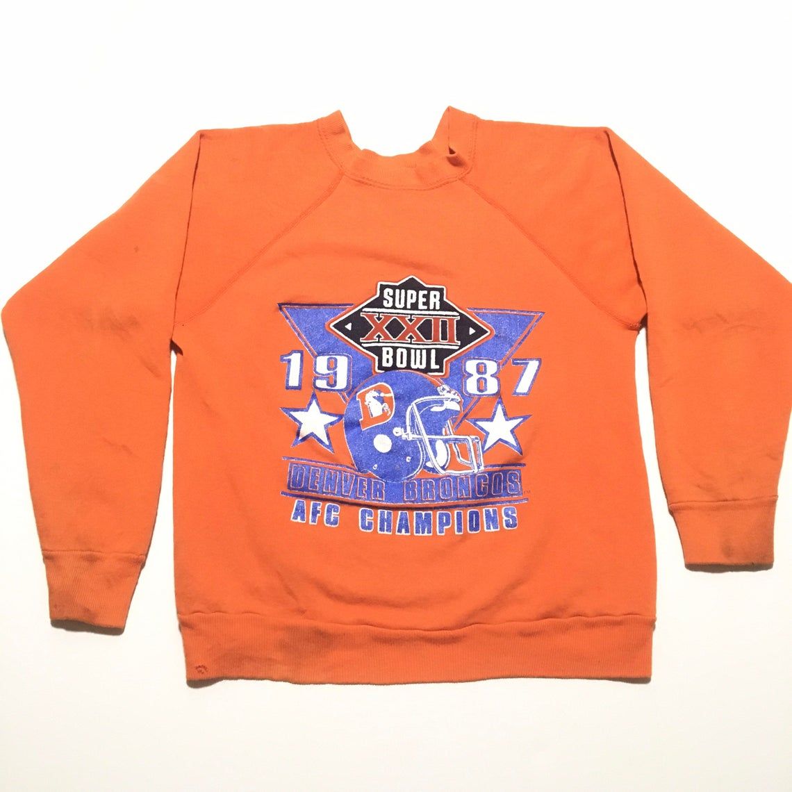 Vintage 80s Denver Broncos NFL Football Super Bowl XXII 1987 shirt