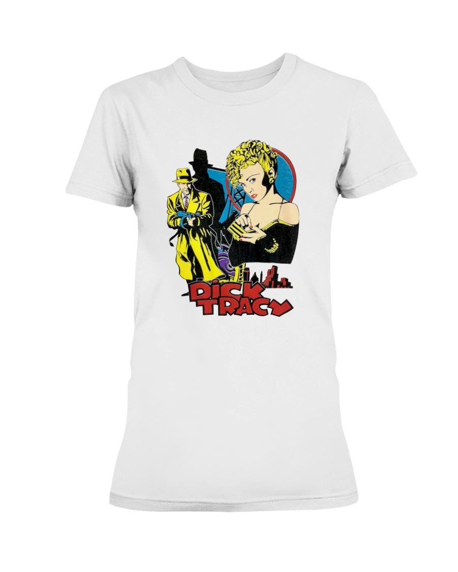 Vintage 80S Dick Tracy Tshirt X American Action Comedy Film Crime Thriller Movie Breathless Mahoney Madonna Ladies T Shirt 211129