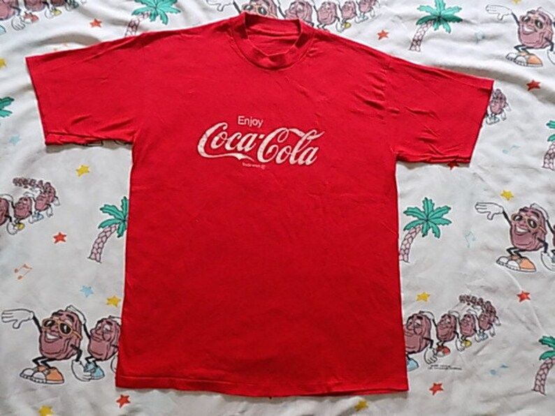 Vintage 80S Enjoy Coca Cola T Shirt Edium Suuuper Soft And Thin Logo