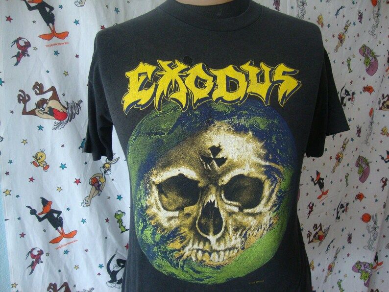 Vintage 80S Exodus 1989 Tour Toxic Waltz Concert Thrash Heavy Metal Soft Paper Thin T Shirt