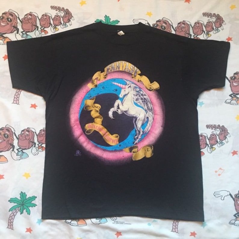 Vintage 80S Fantasy And Enchantment Unicorn T Shirt Arge Screen Stars