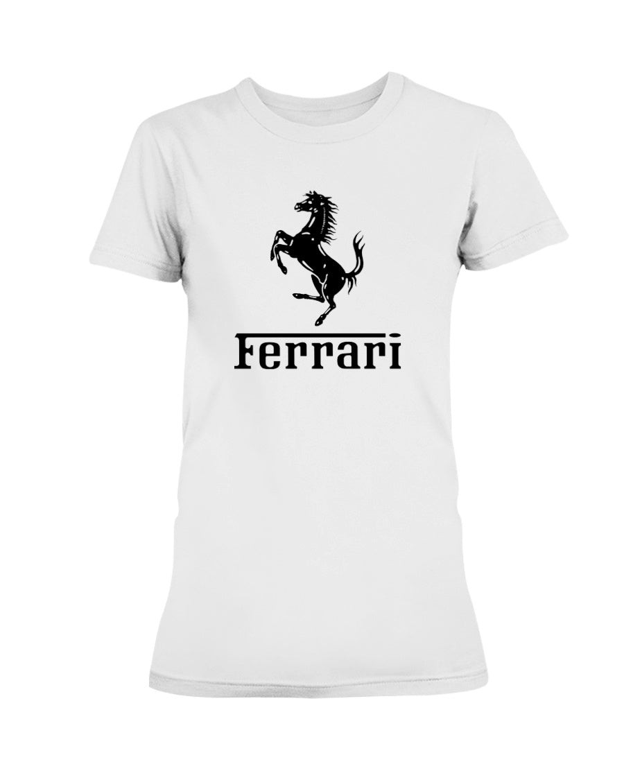 Vintage 80S Ferrari Autohaus Ladies T Shirt 211028