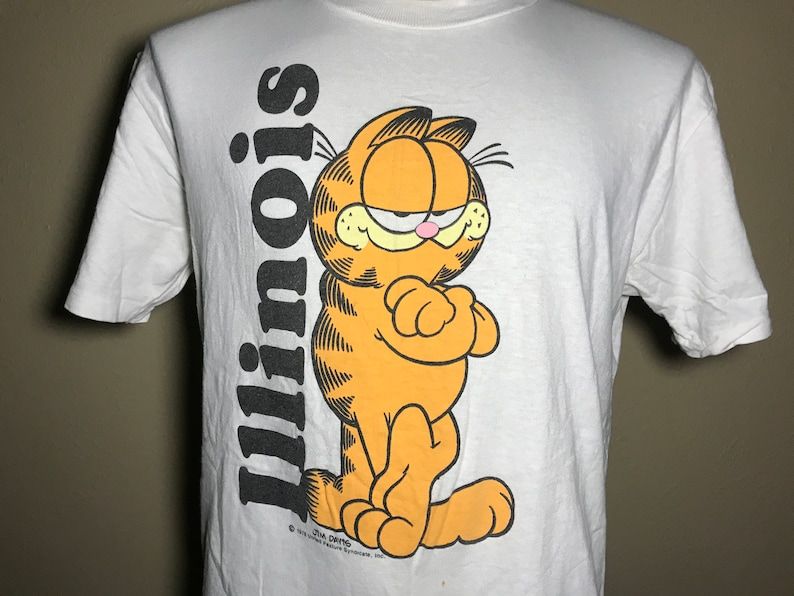 Vintage 80S Garfield Cartoon Illinois T Shirt