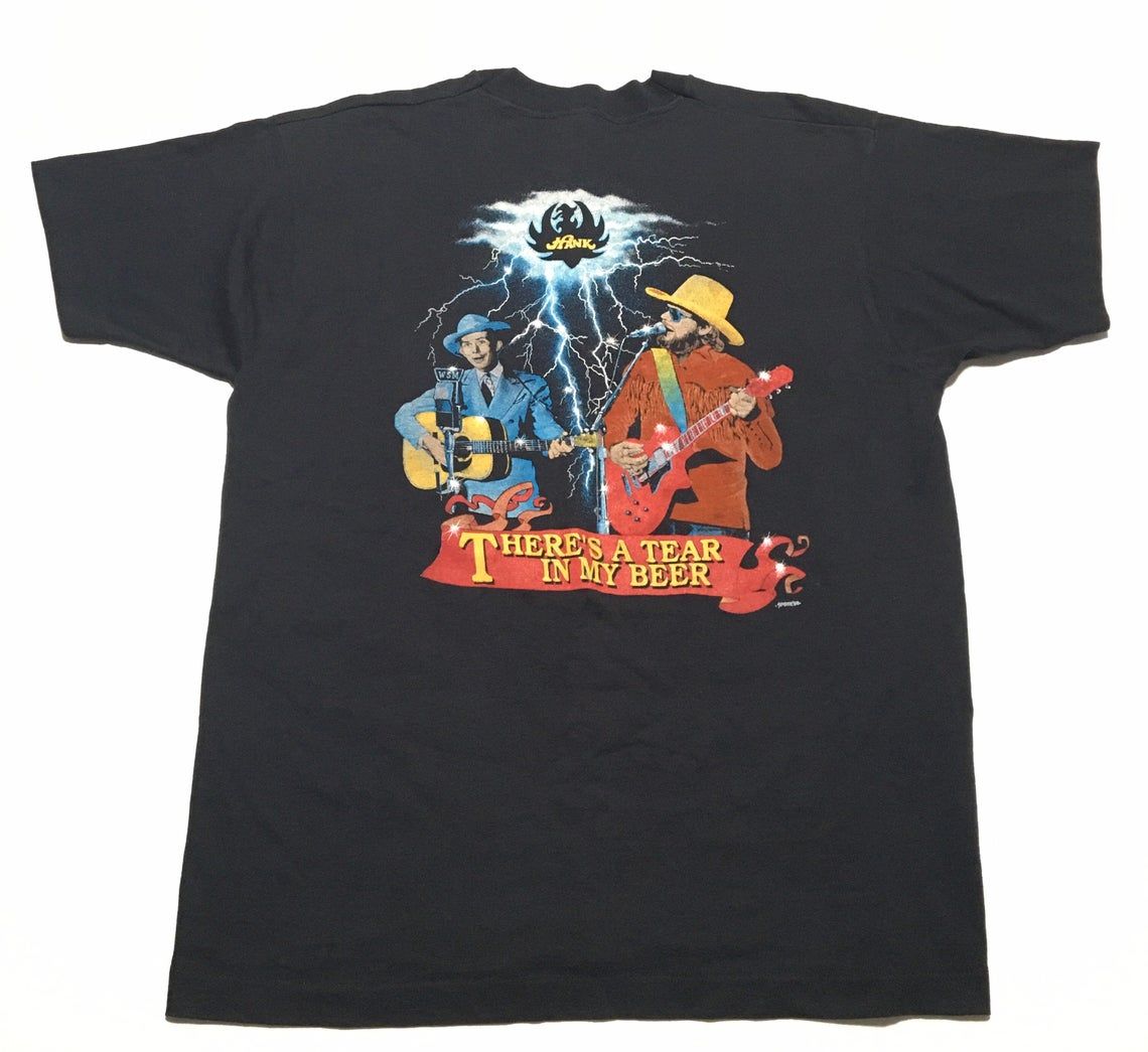 Vintage 80s Hank Williams Tear In My Beer Country Music shirt