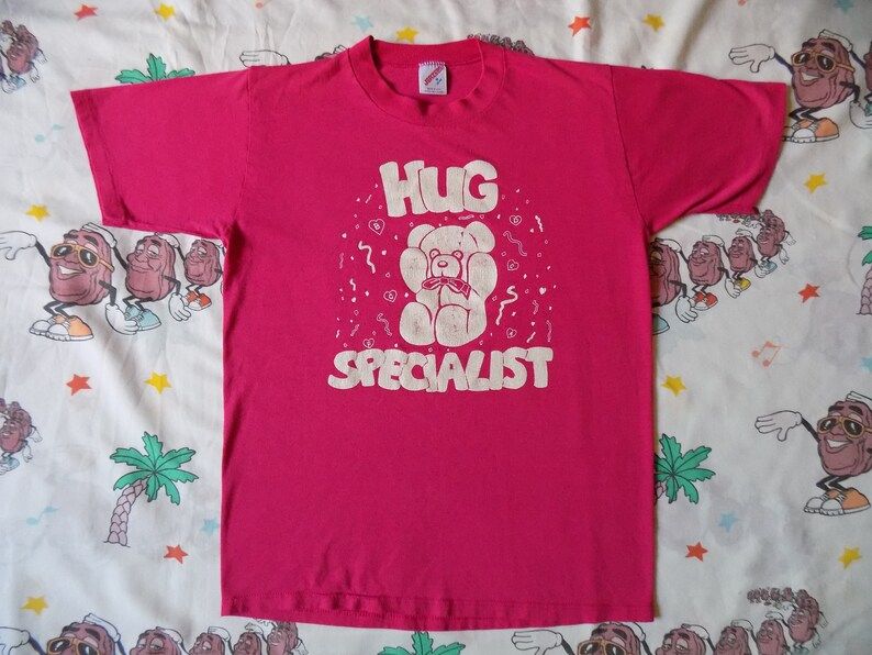 Vintage 80S Hug Specialist T Shirt Size Small Soft And Thin