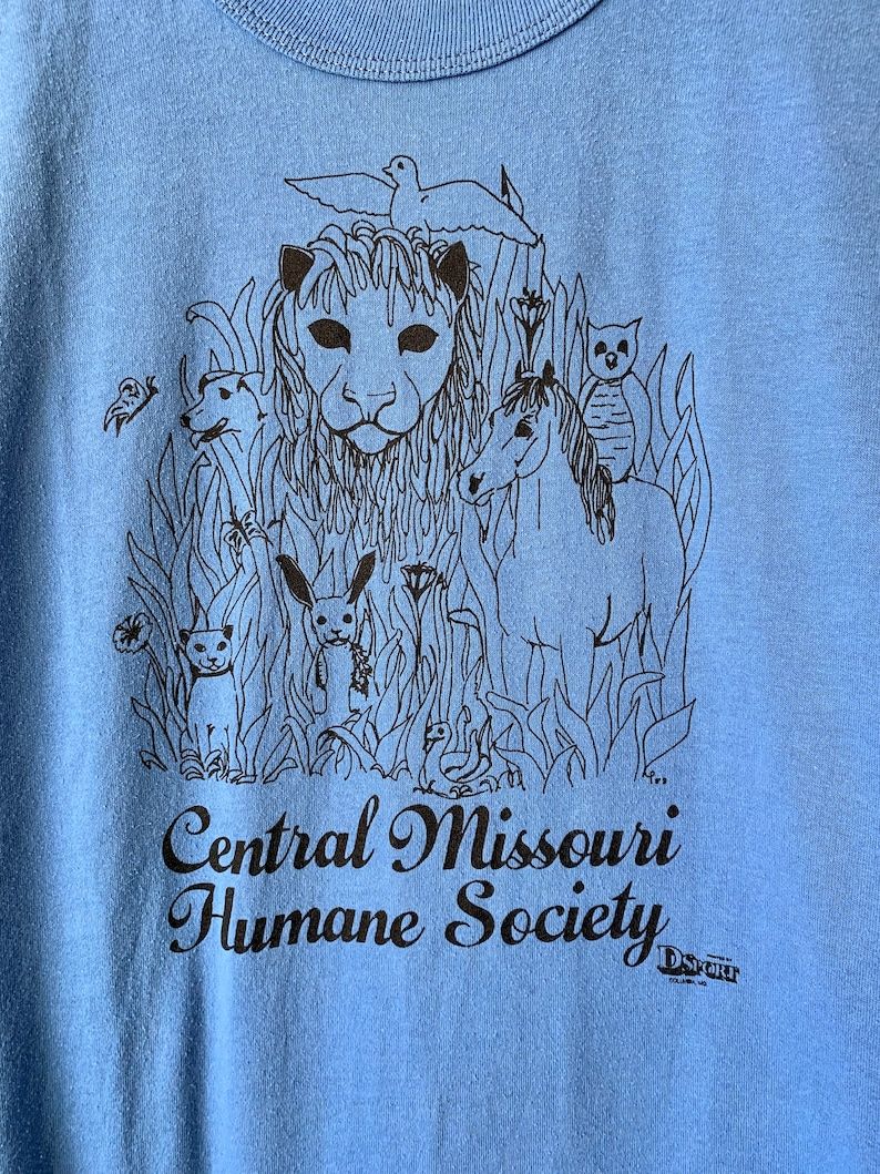 Vintage 80S Humane Society Single Stitch Charity T Shirt