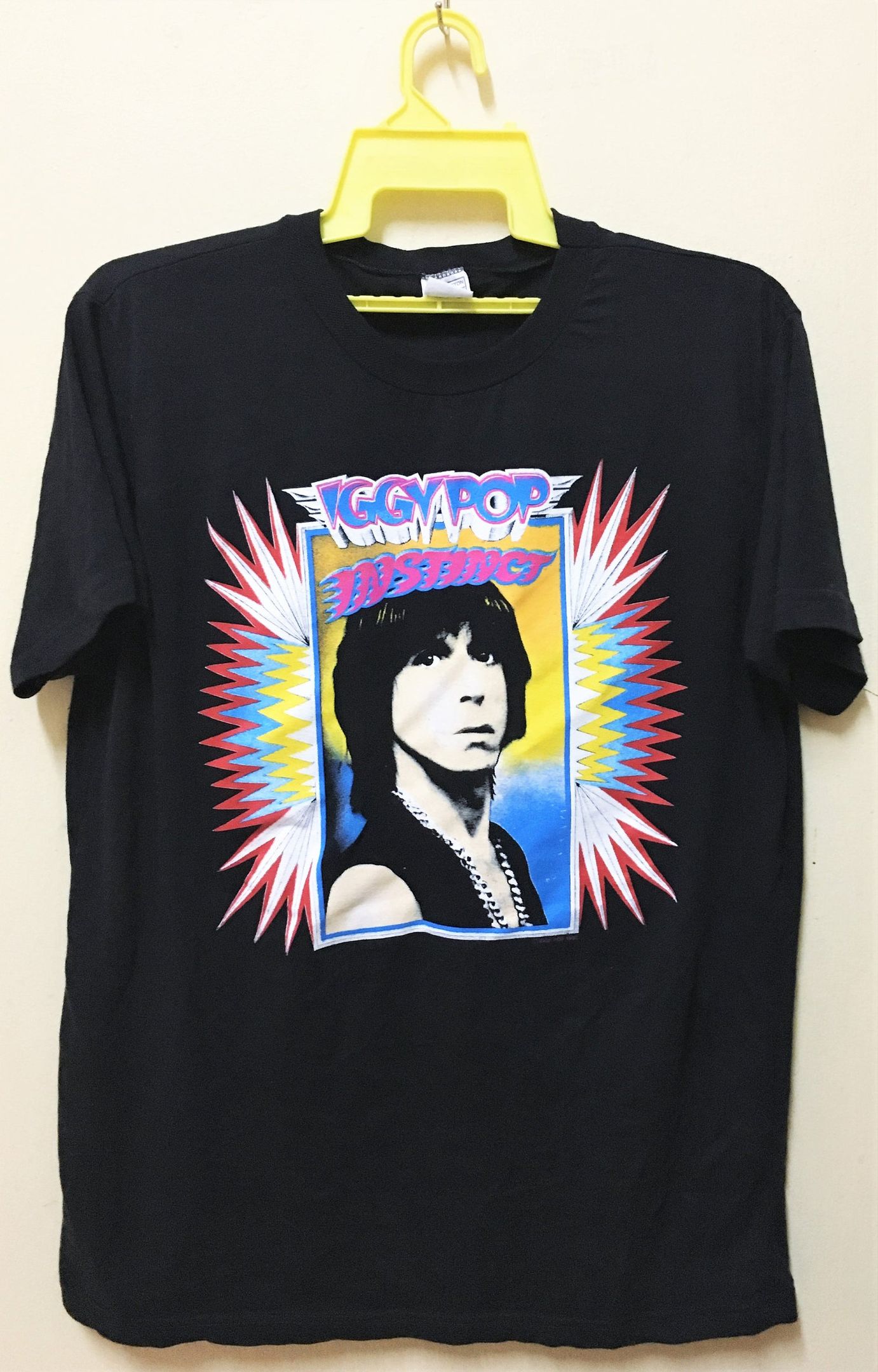 Vintage 80S Iggy Pop Punk Rock Tour Concert Promo T-Shirt The Stooges