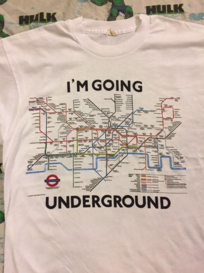 Vintage 80S Im Going Underground Condor Subway Paper Thin T Shirt