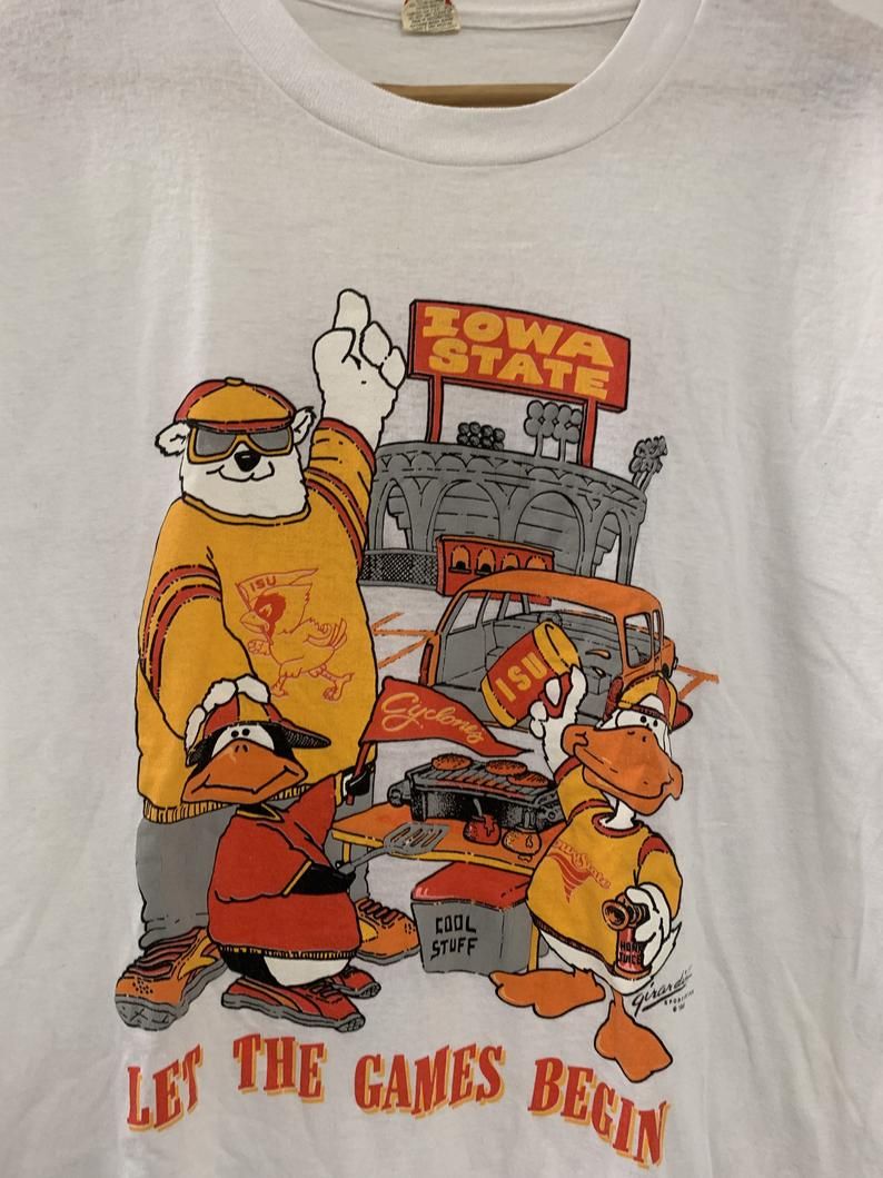 Vintage 80S Iowa State 1988 Comic Single Stitched Shirt