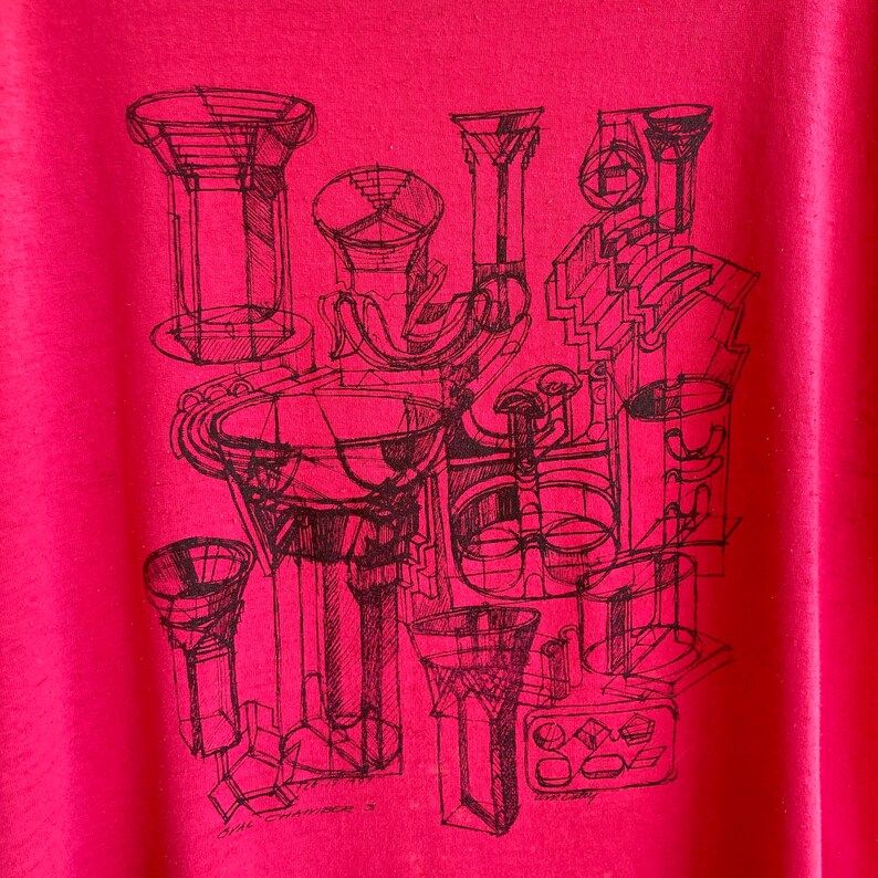 Vintage 80S Jerzees William Daley On Back Thin W Runs Pink Random T Shirt