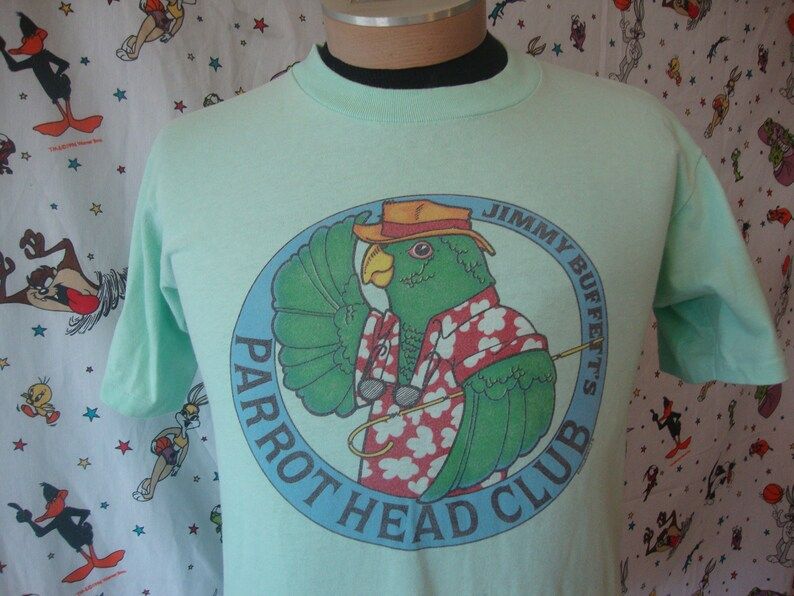 Vintage 80S Jimmy Buffett Parrot Head Club Concert On Tour T Shirt Adult