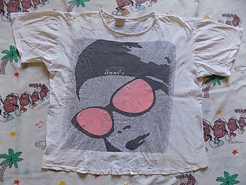 Vintage 80S Jimmyz Pop Art Boat Neck T Shirt Xl 1984 Cropped Oversized Graphic