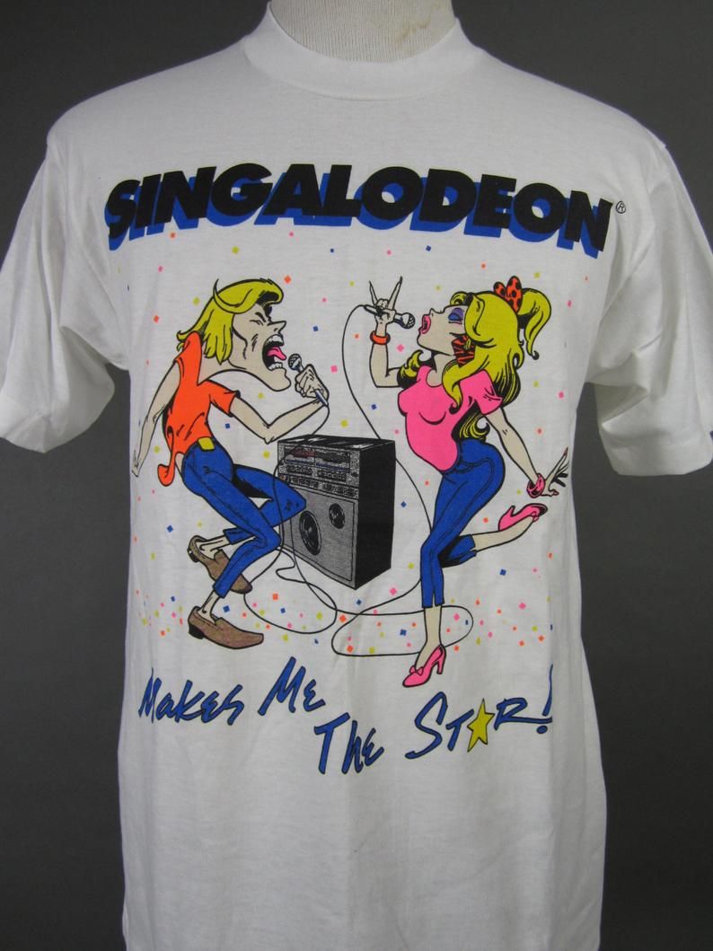 Vintage 80S Karaoke Singalodeon Nos Shirt
