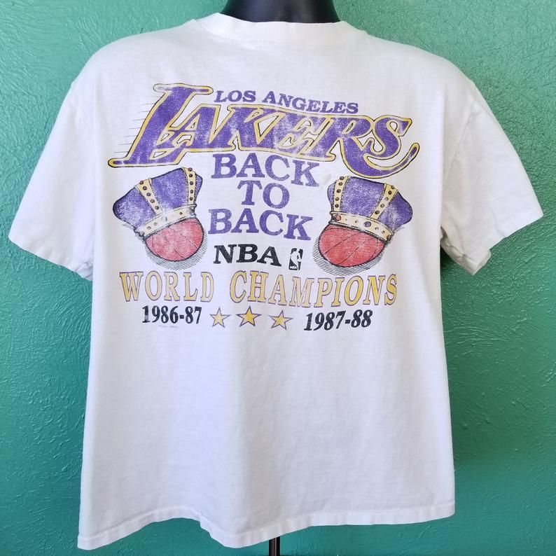 Vintage 80s Lakers La Back To Back Nba World Champions Shirt