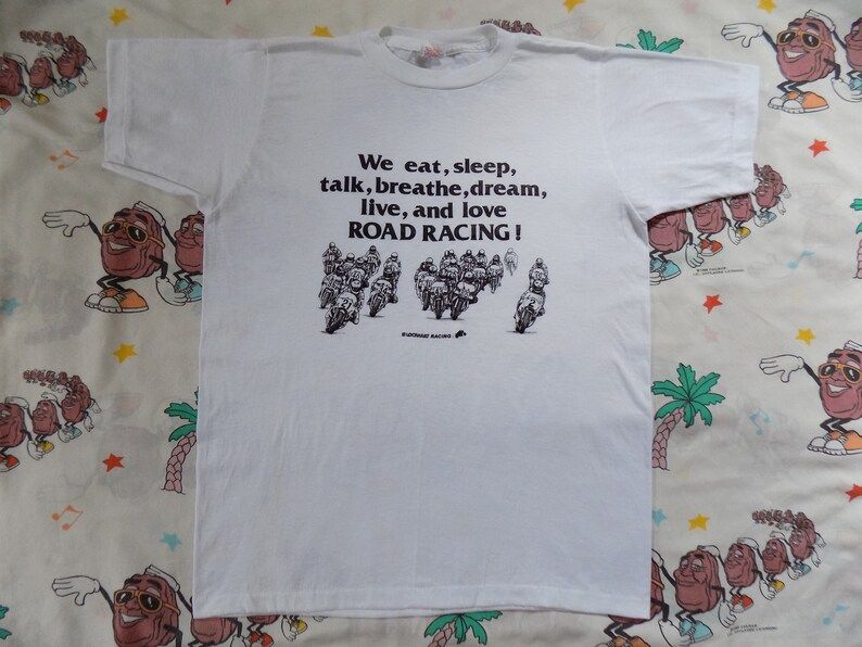 Vintage 80S Lockhart Racing Road Racing T Shirt L Biker Motorcycle