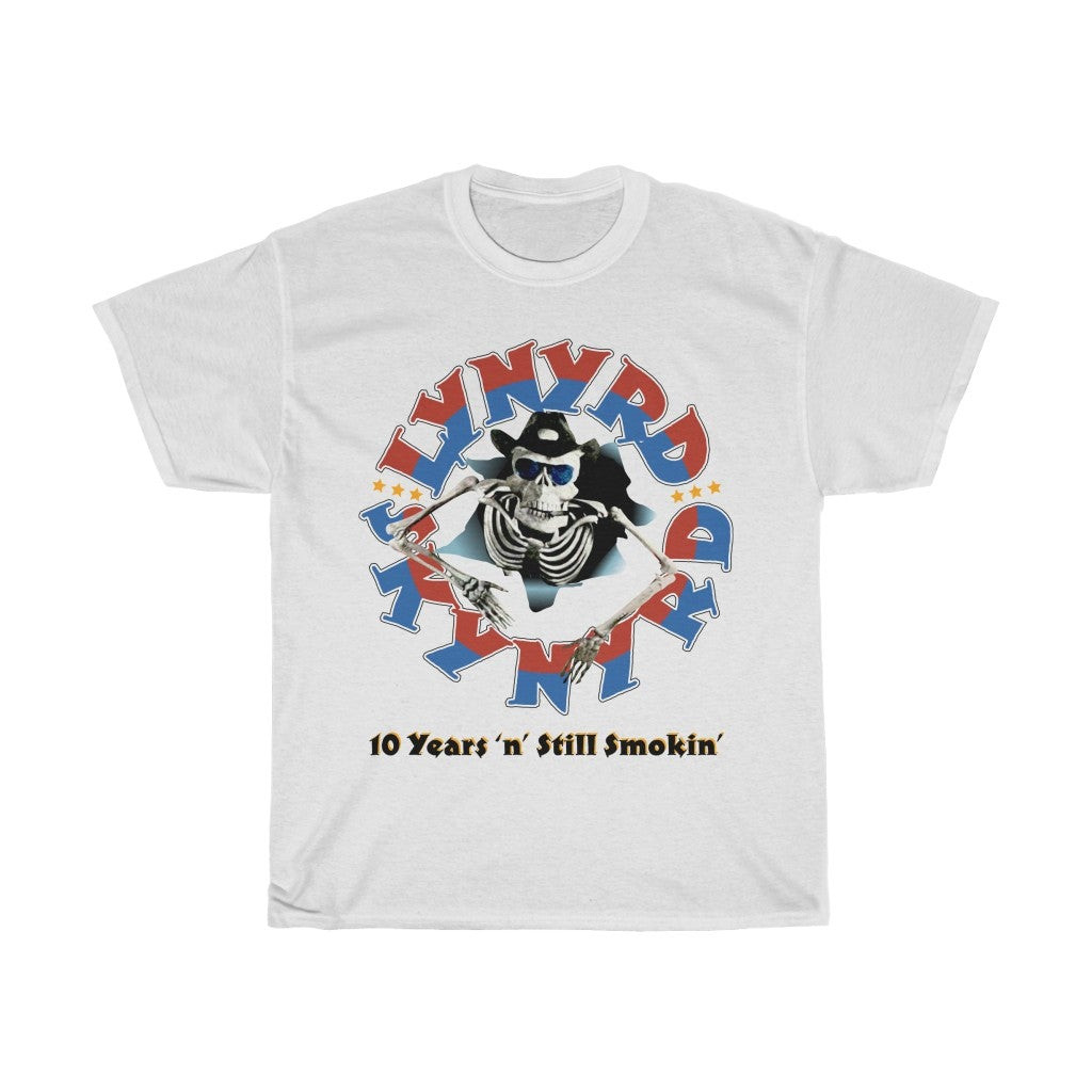 Vintage 80S Lynyrd Skynyrd 10 Years N Still Smokin Tour Unisex Heavy Cotton Tee 211029