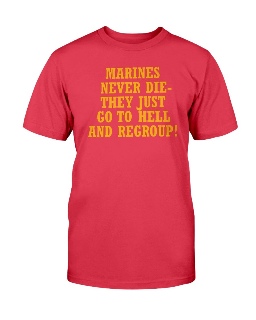 Vintage 80S Marines Never Die They Just Go To Hell And Regroup T Shirt 211221