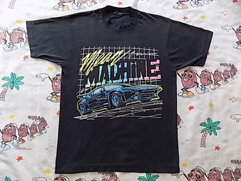Vintage 80S Mean Machine Muscle Car T Shirt Edium 1989 Soft And Thin Screen Stars Best