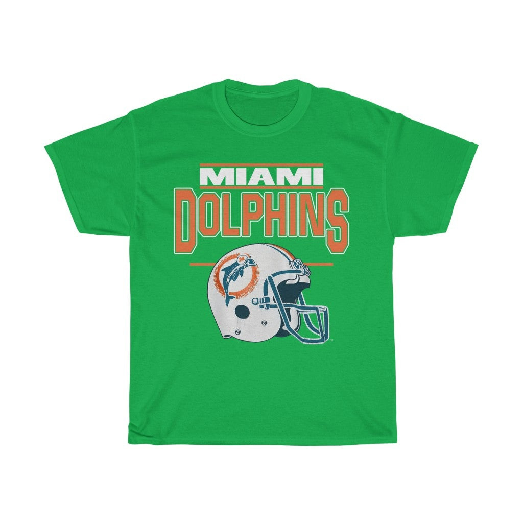 Vintage 80S Miami Dolphins Nfl Football Helmet Tee 211216