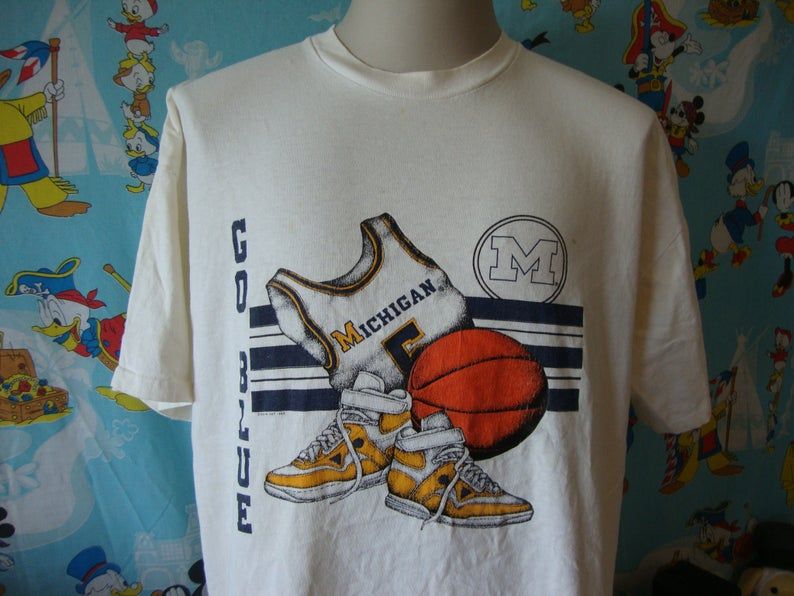 Vintage 80'S Michigan Wolverines 1989 Basketball Fab Five Freshmen Era Shirt vintage 80s michigan wolverines 1989 basketball fab five freshmen era shirt 4yith