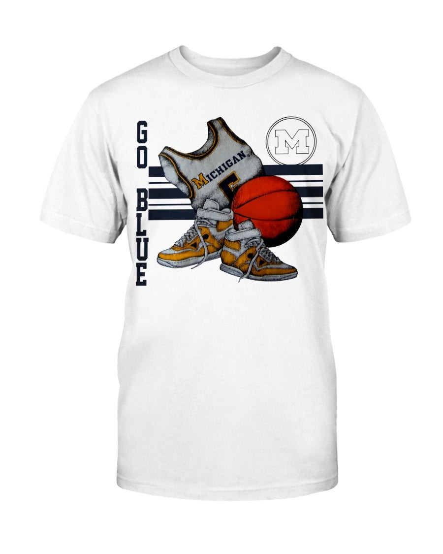 Vintage 80S Michigan Wolverines 1989 Basketball Fab Five Freshmen Era T Shirt 211204