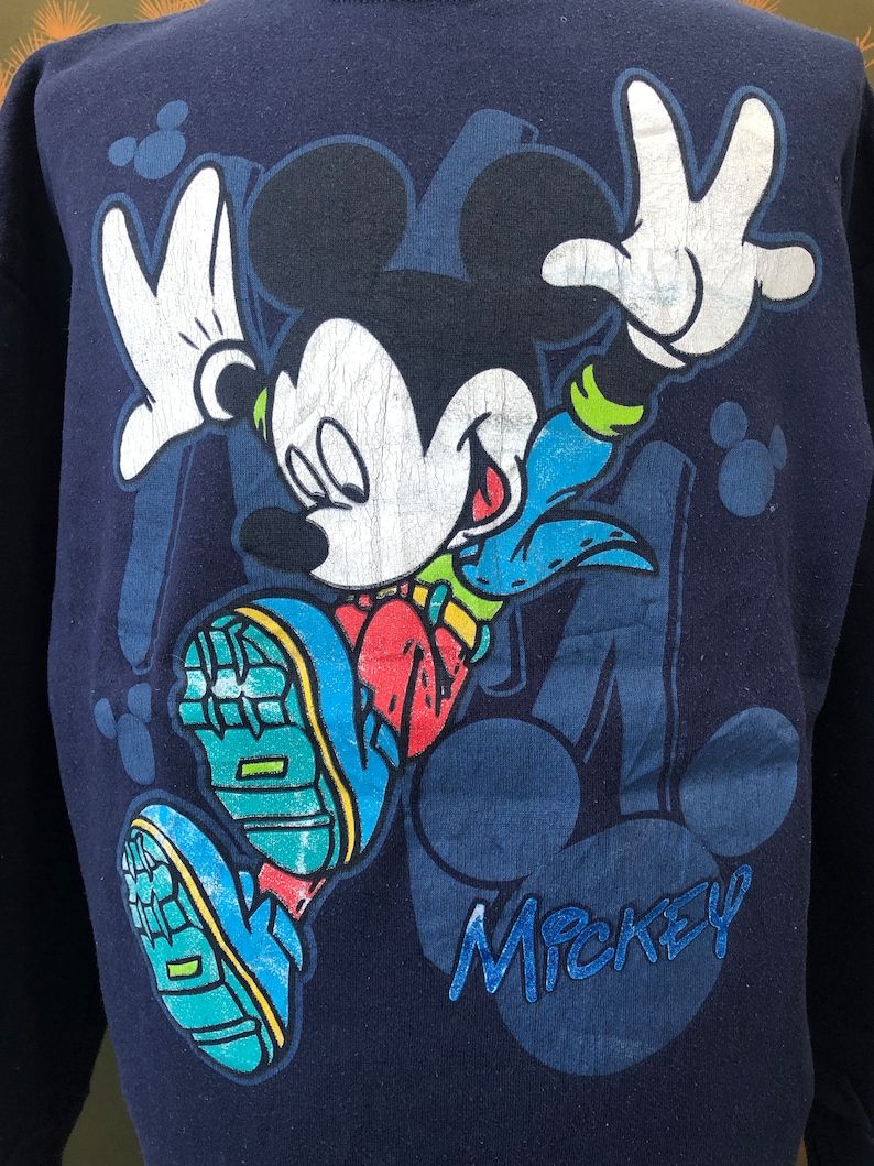 Vintage 80S Mickey Mouse Big Logo