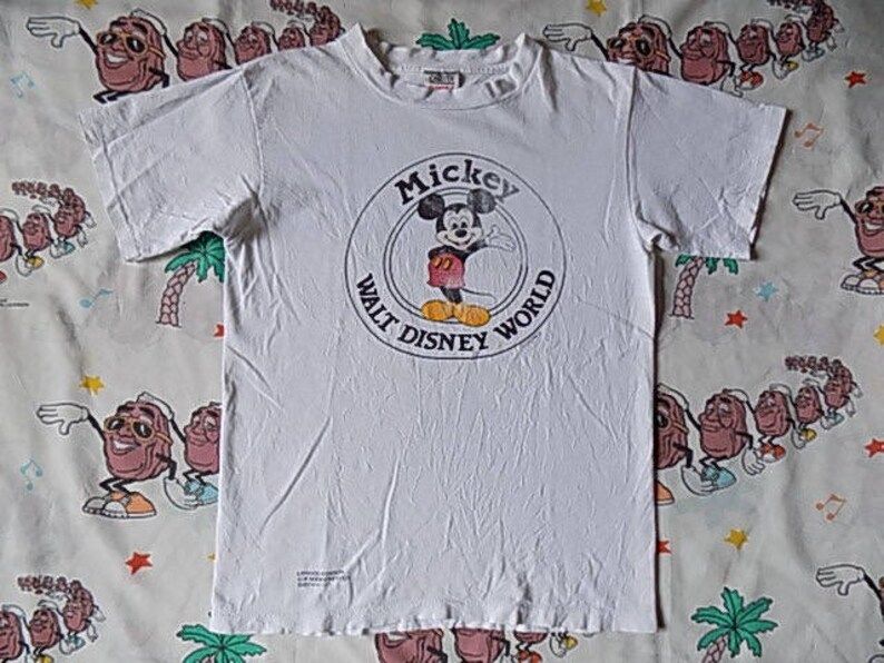 Vintage 80S Mickey Mouse Walt Disney World T Shirt Size Small 1987 Disney
