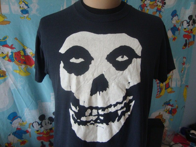 Vintage 80S Misfits Crimson Ghost Black Single Stitch Tour Concert Tee Band