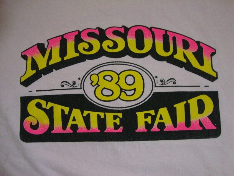 Vintage 80S Missouri 1989 State Fair Souvenir Pink T Shirt