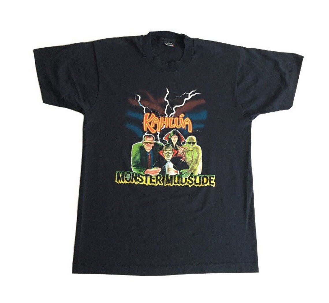 Vintage 80s Monster Mudslide Kahlua Horror Halloween Screen Stars shirt