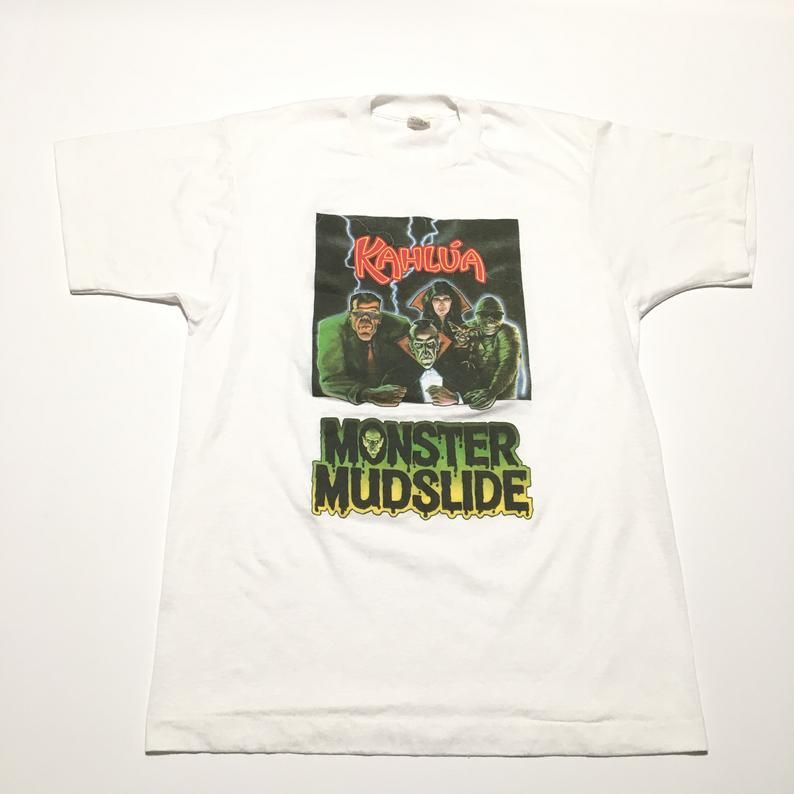 Vintage 80s Monster Mudslide Kahlua Horror Halloween Screen Stars Single Stitch Shirt