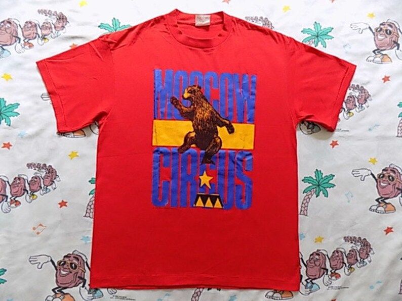 Vintage 80S Moscow Circus T Shirt Arge 1988 Dead Stock Nos