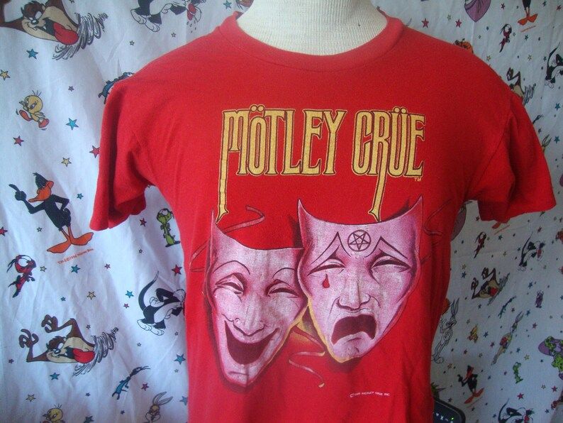 Vintage 80S Motley Crue 1985 Theatre Of Pain Concert Tour Nikki Sixx Mick Mars Tommy Lee Vince Neil T Shirt