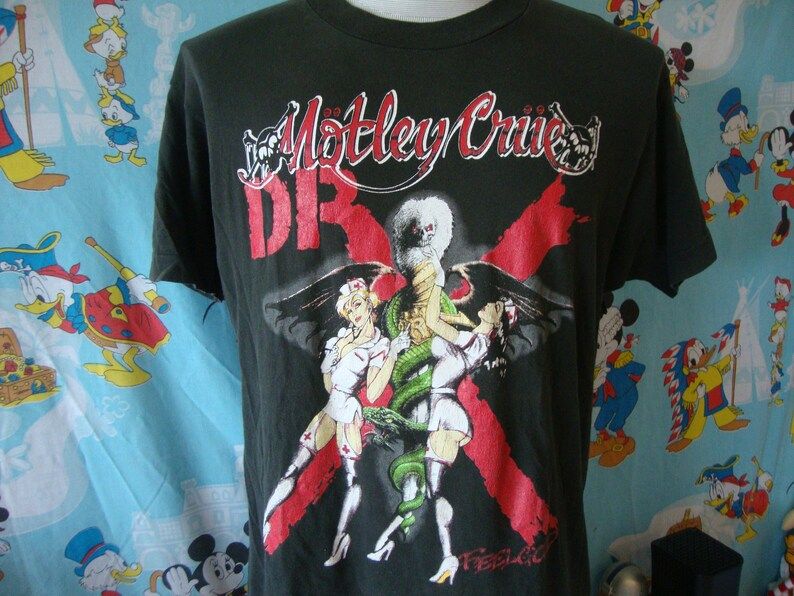 Vintage 80S Motley Crue 1989 Dr Feelgood Tour Band Tee Concert