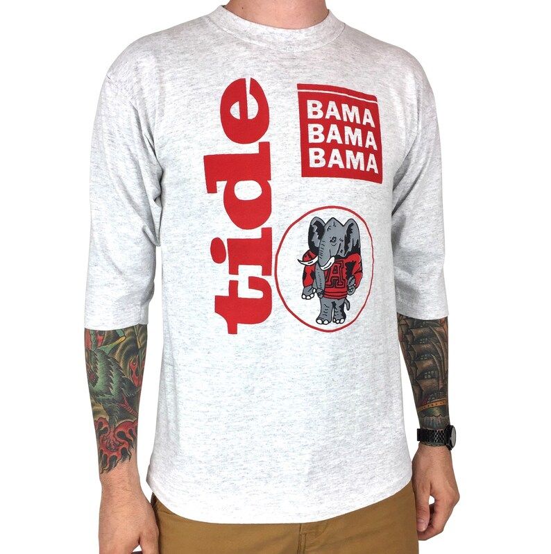 Vintage 80S Ncaa University Of Alabama Crimson Roll Tide Single Stitch Made In Usa Half Sleeve College Graphic Tee T Shirt vintage 80s ncaa university of alabama crimson roll tide single stitch made in usa half sleeve college graphic tee t shirt 79eqy
