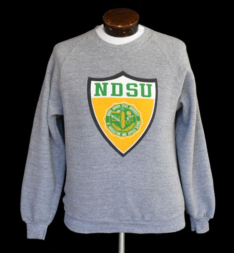 Vintage 80S Ndsu Sweatshirt 1980S North Dakota State University Raglan Tri Blend Jumper Arge