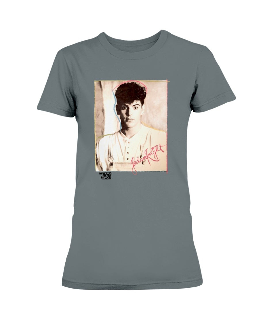 Vintage 80S New Kids On The Block Jordan Knight 1989 Portrait Graphic Tour Ladies T Shirt 211129