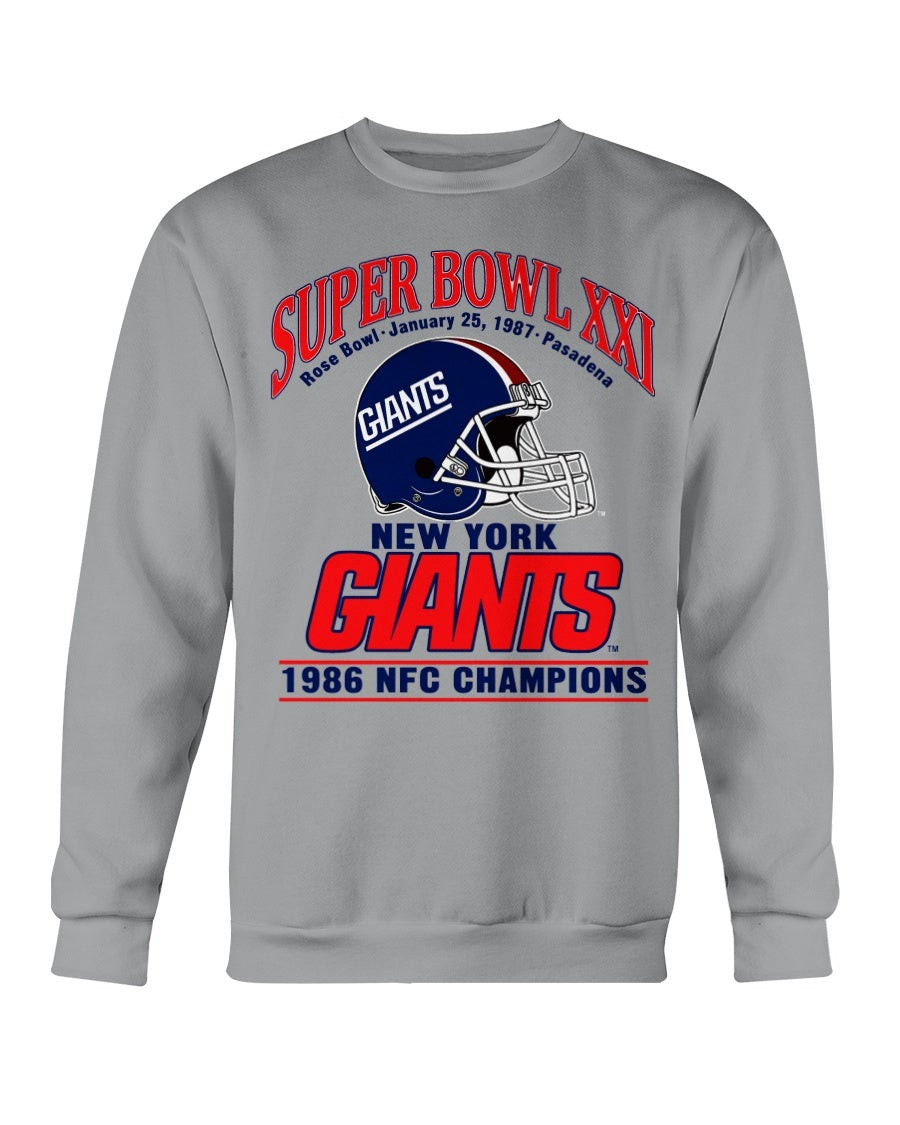 Vintage 80S New York Giants 1987 Super Bowlxxi Rose Bowl Pasadena Nfc Champions Sweatshirt 211213