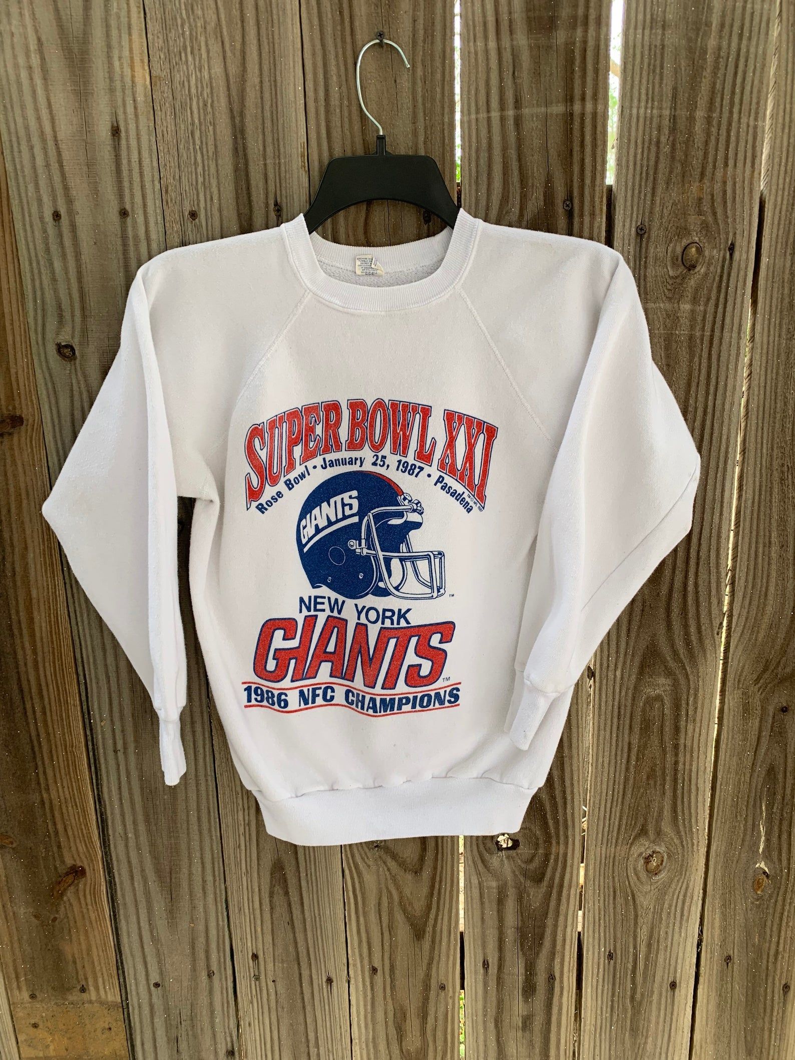 Vintage 80S New York Giants 1987 Super Bowlxxi Rose Bowl Pasadena Nfc Champions
