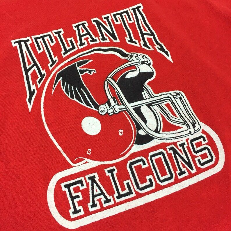 Vintage 80S Nfl Atlanta Falcons Logo 7 Red Made In Usa Single
